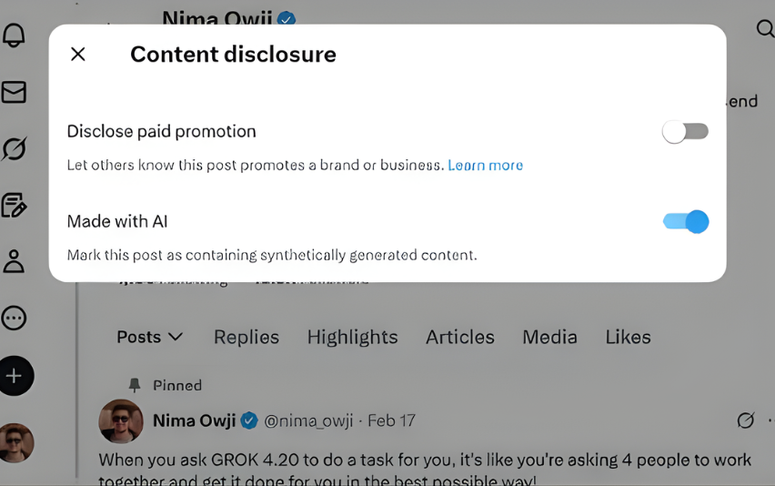 Experiments With AI Content Labels to Improve Transparency and Trust on the Platform