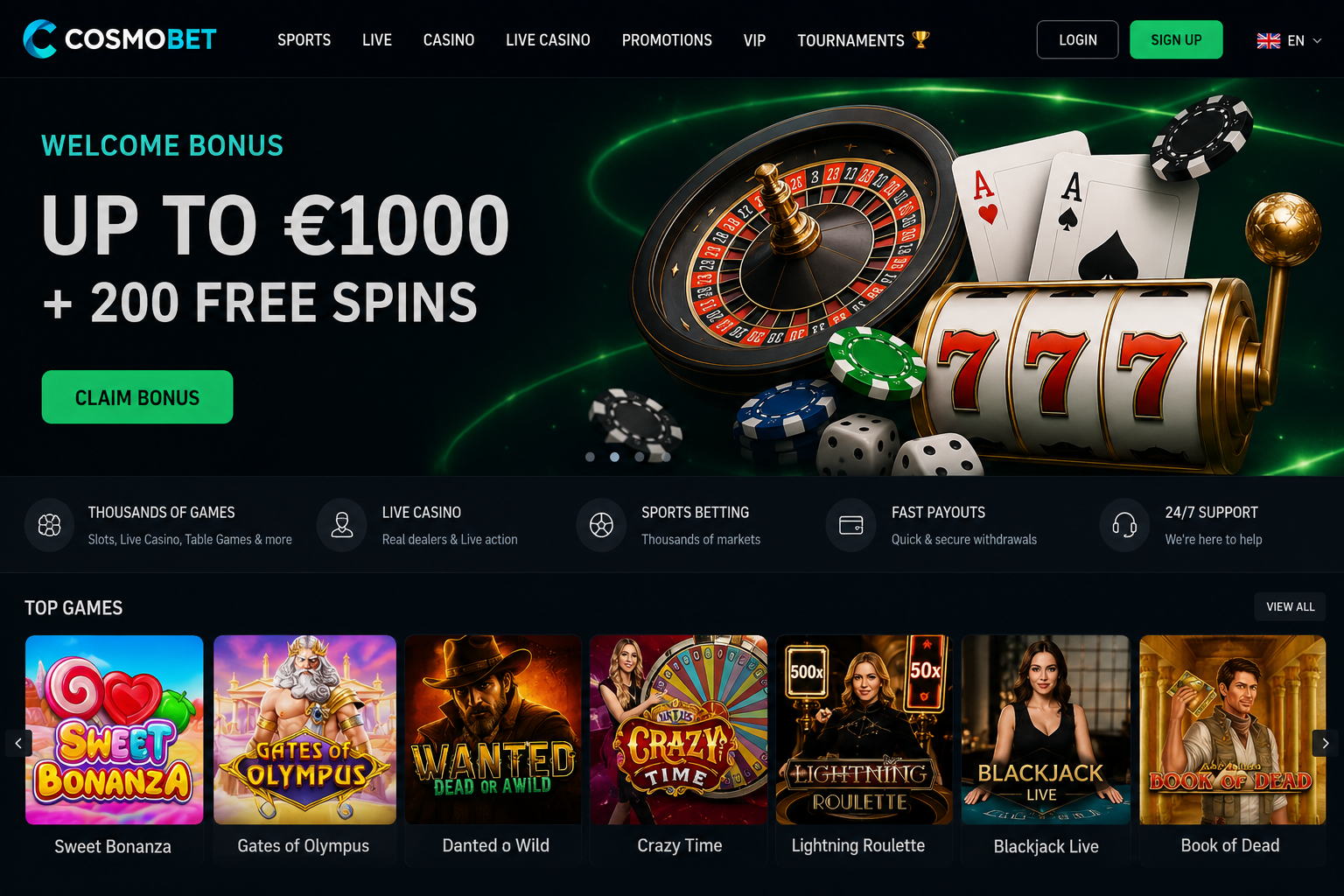 Cosmobet Online Casino & Sports Betting Platform Review